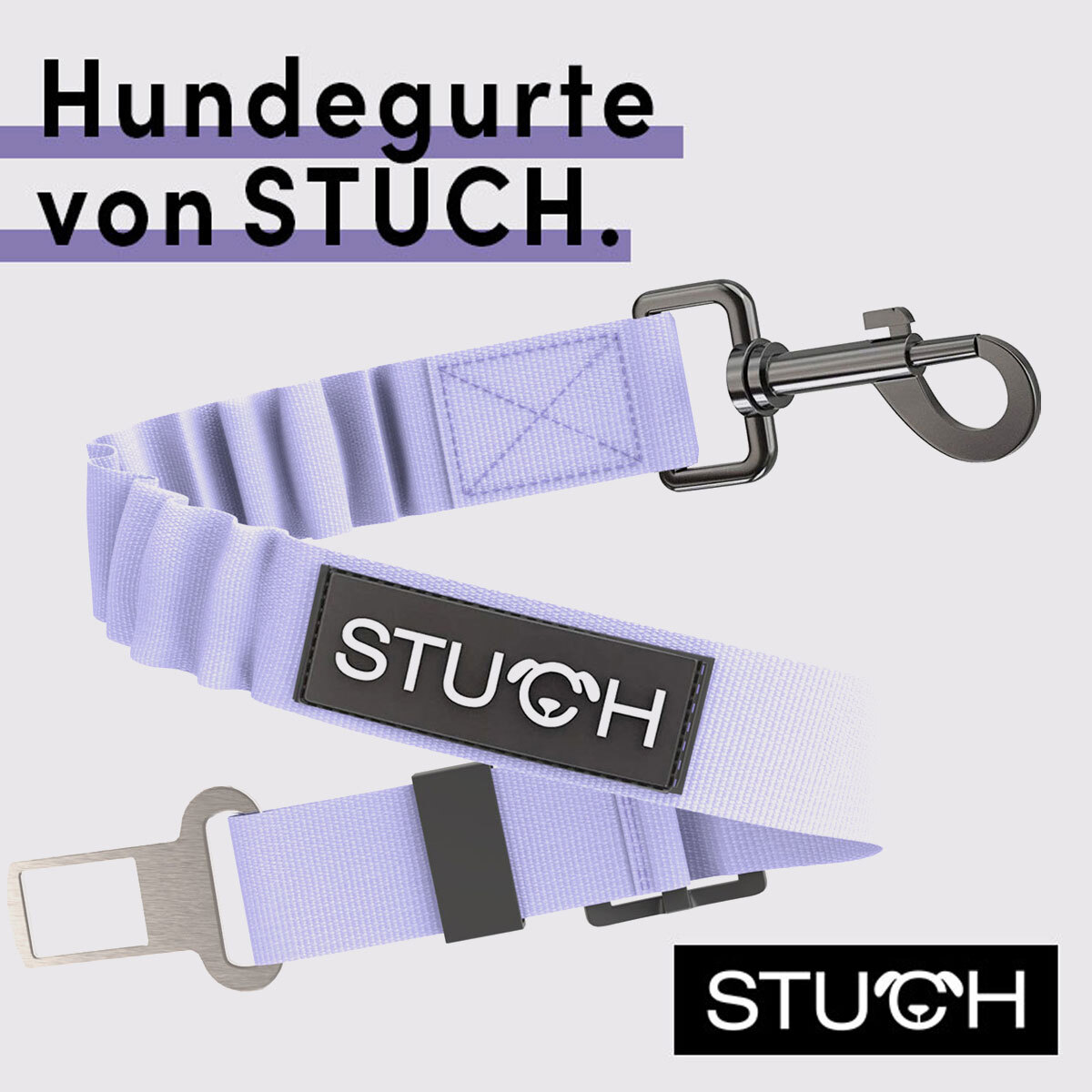 STUCH Autozubehör STUCH Universeller Bungee Autogurt für Hunde & Katzen flieder