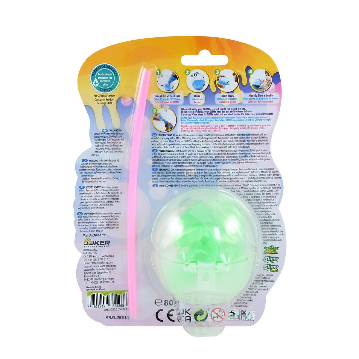 SLIMY® Maxi Bubble mit Bubble-Blower - für supergroße Schleim-Blasen aus extrem dehnbarem Slime, Spielmasse für Kinder