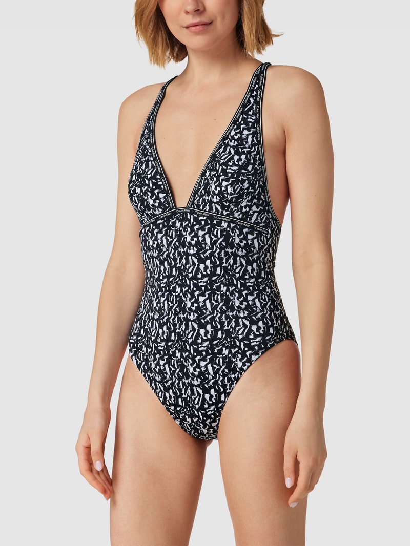 Badeanzug mit Neckholder Modell 'PLUNGE' in schwarz
