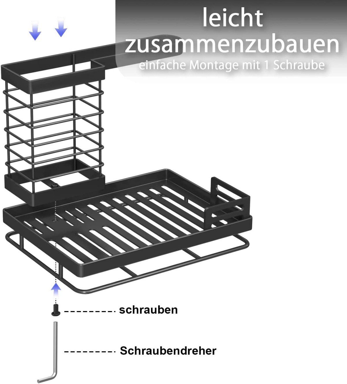 Novzep Gewürzregal Spülbecken Caddy Organizer,Spüle,Lappen Halterung,für Küche Badezimmer