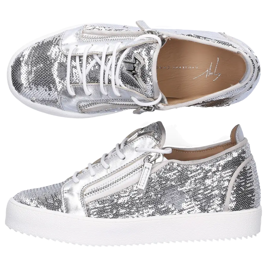 Giuseppe Zanotti - Sneaker low FRANKIE Logo silber - silber