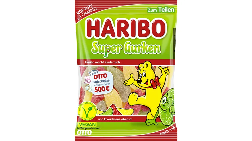 Haribo Fruchtgummi Super Gurken vegan 175 g