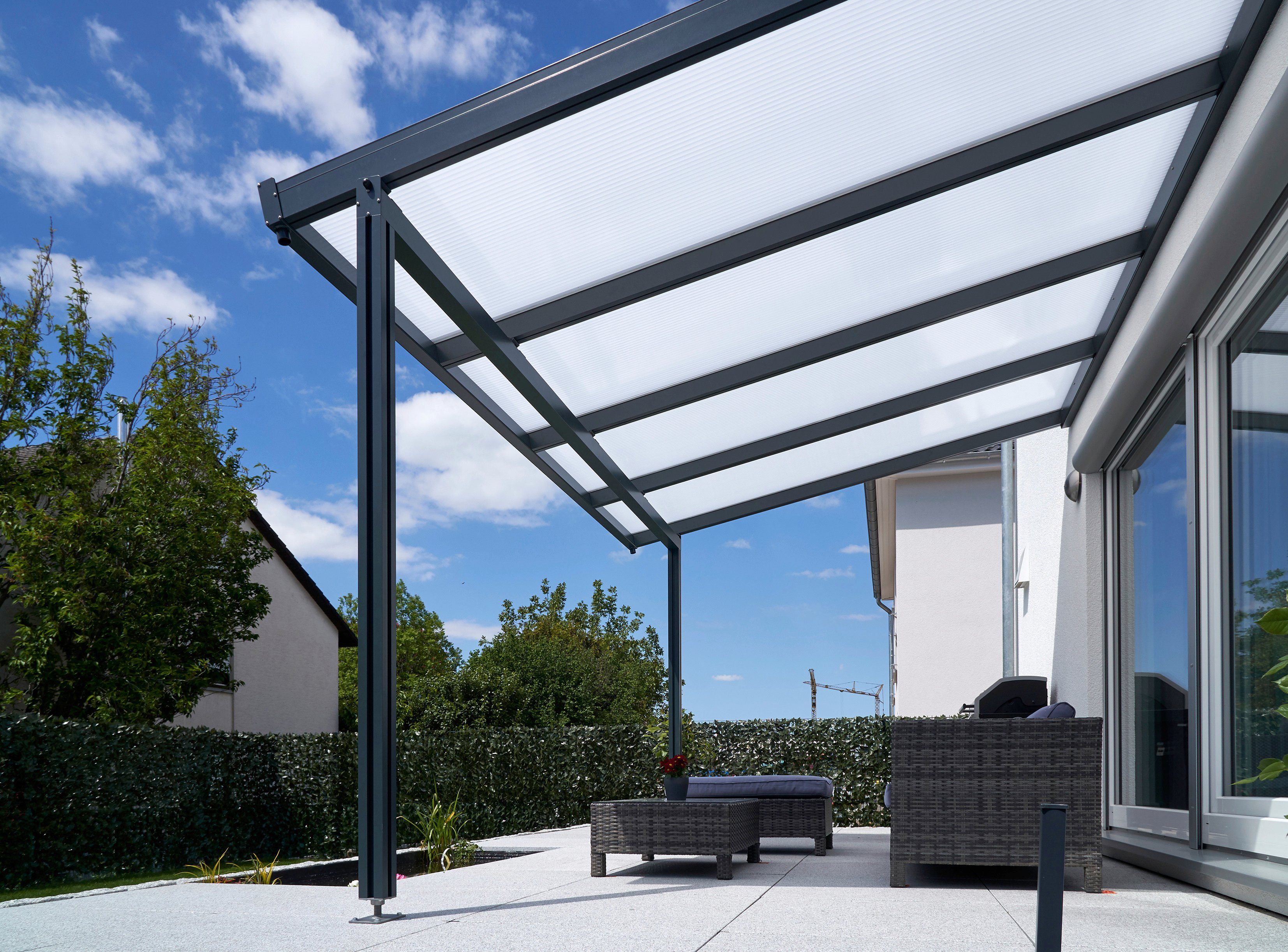 GUTTA Terrassendach Premium, BxT: 410,2x306 cm, Bedachung Doppelstegplatten, BxT: 410x306 cm, Dach Polycarbonat Opal