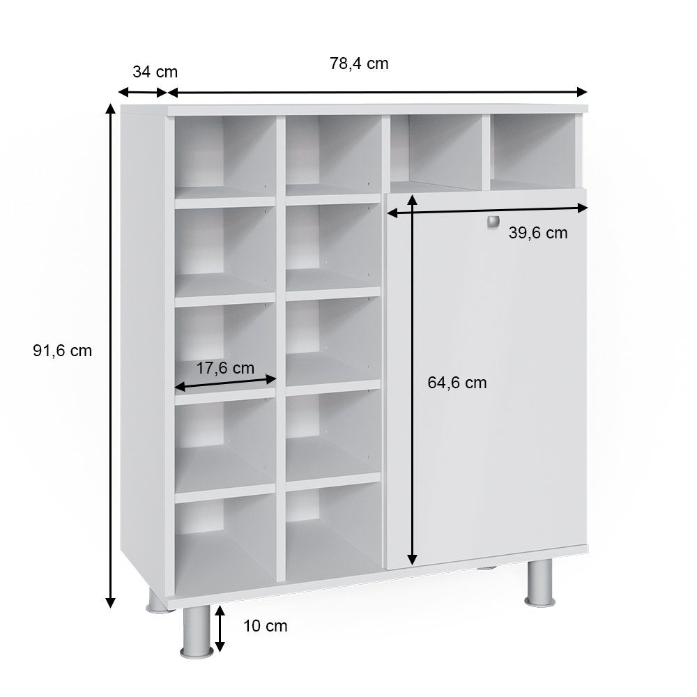 Vicco Wäscheschrank Badschrank mit Wäschekorb FYNN Weiß