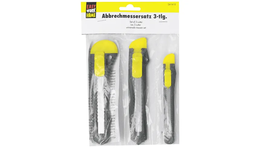 EASY WORK Abbrechmesser Bastelmesser 3-teilig