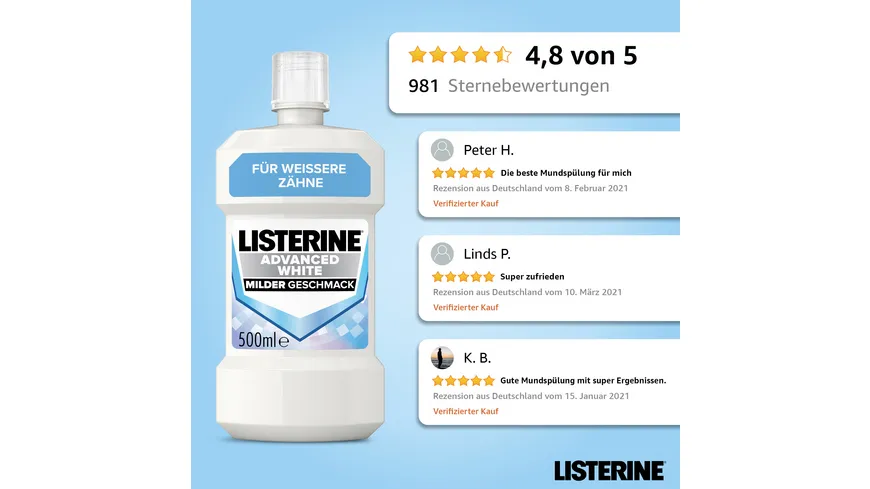 Listerine Mundspülung Advanced White Mild 500 ml
