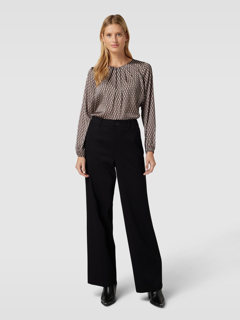 Bluse mit Allover-Muster in schwarz