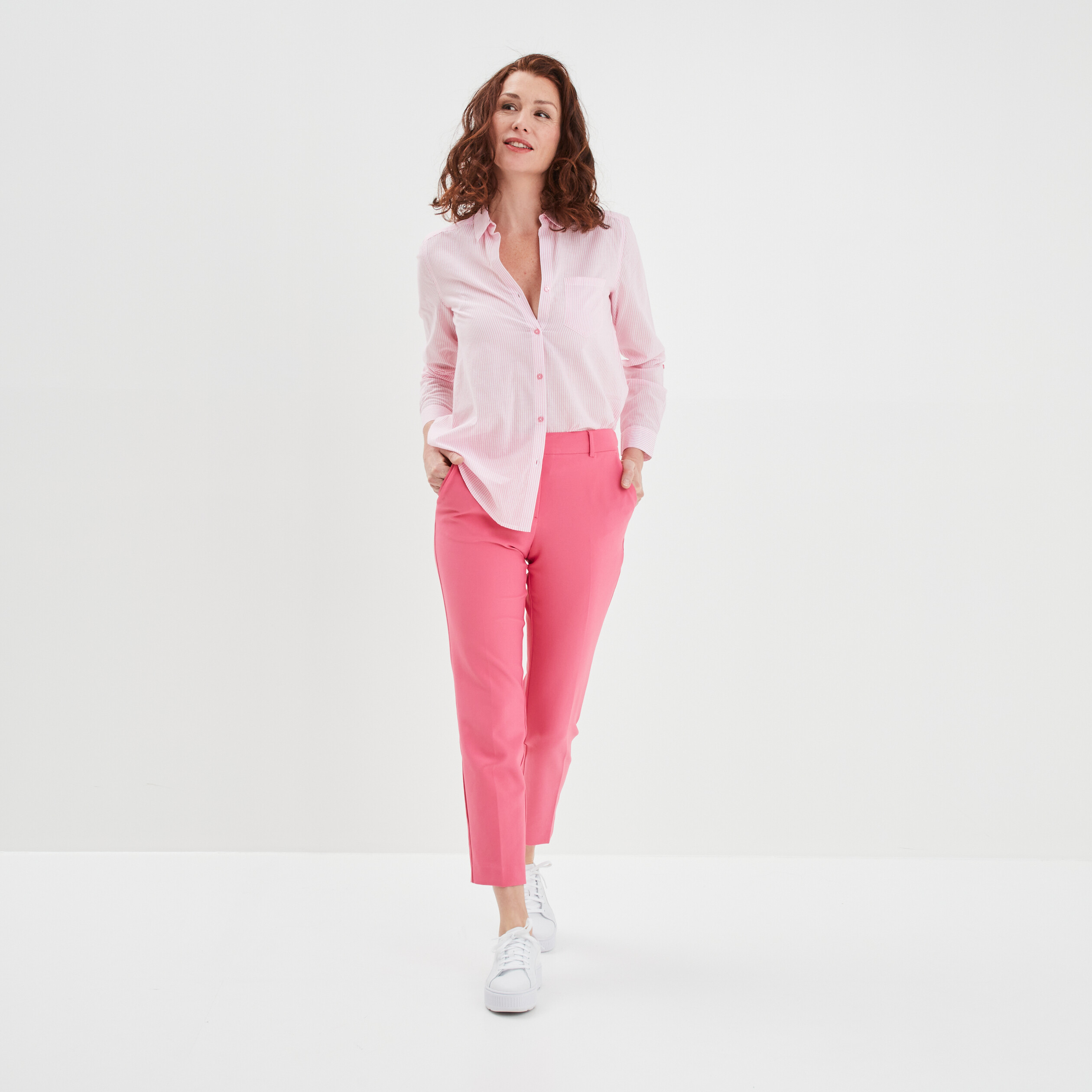 Chemise manches retroussables blanc femme | La Halle
