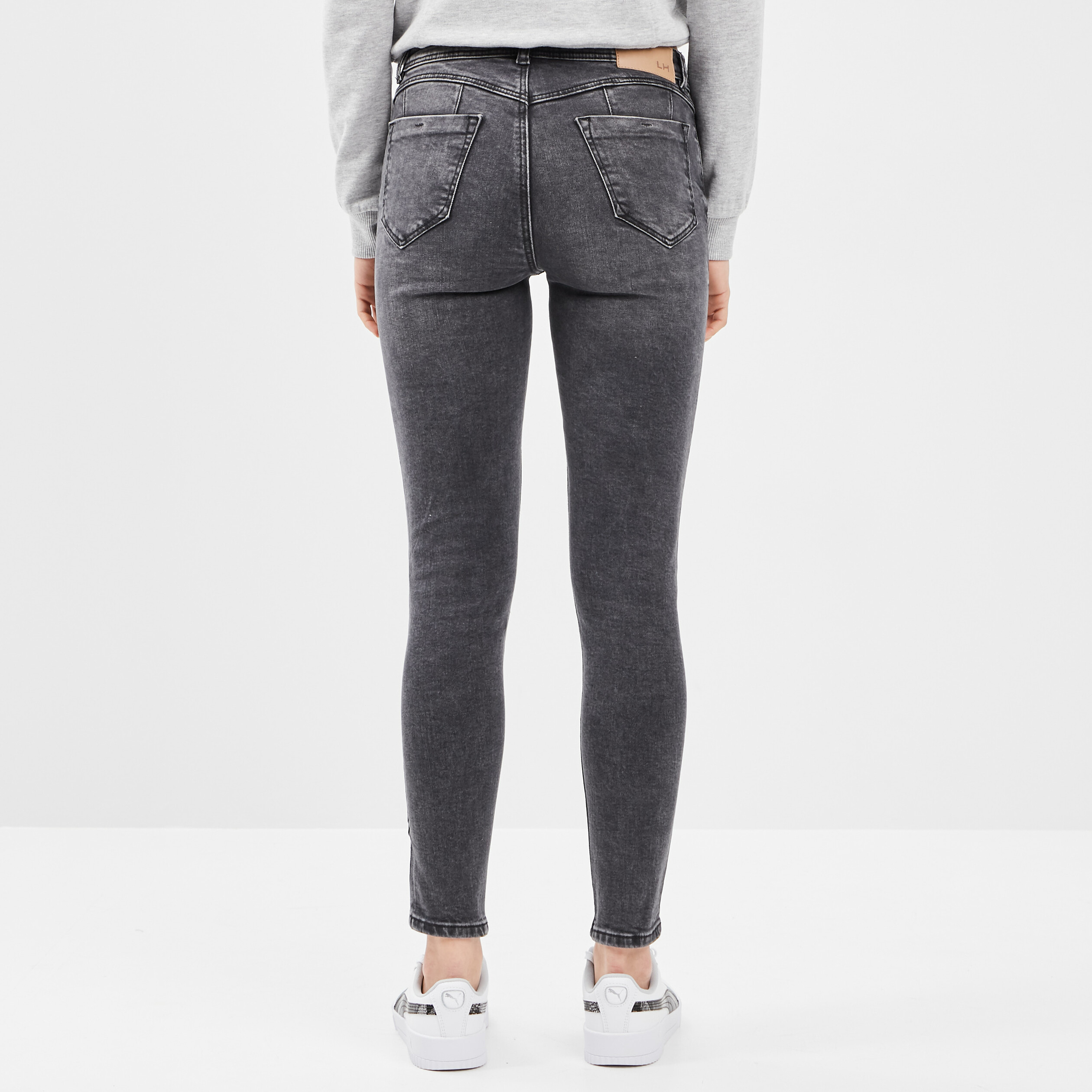 Jeans skinny push-up denim noir femme | La Halle