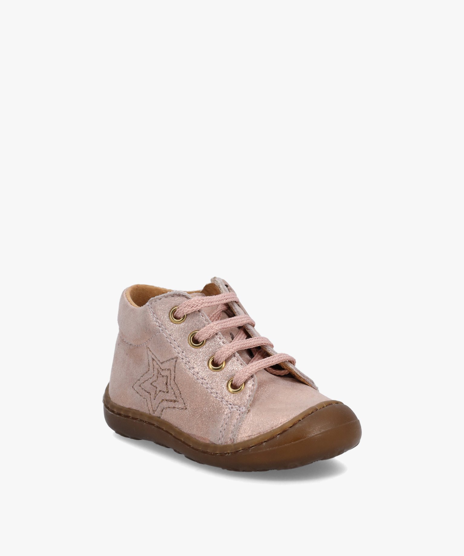 Chaussures premiers pas bébé fille en cuir métallisé –... rose | GEMO