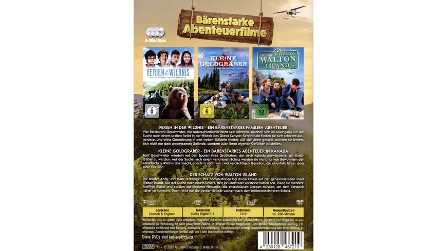 Bärenstarke Abenteuerfilme  [3 DVDs]