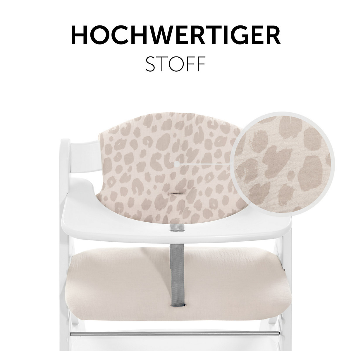 Sitzauflage Alpha Highchair Pad Select, Musselin Leo Natural
