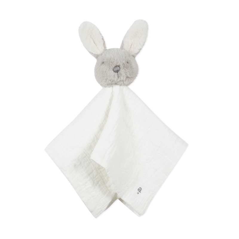 Doudou lapin en fausse fourrure et matière lange mixte Absorba