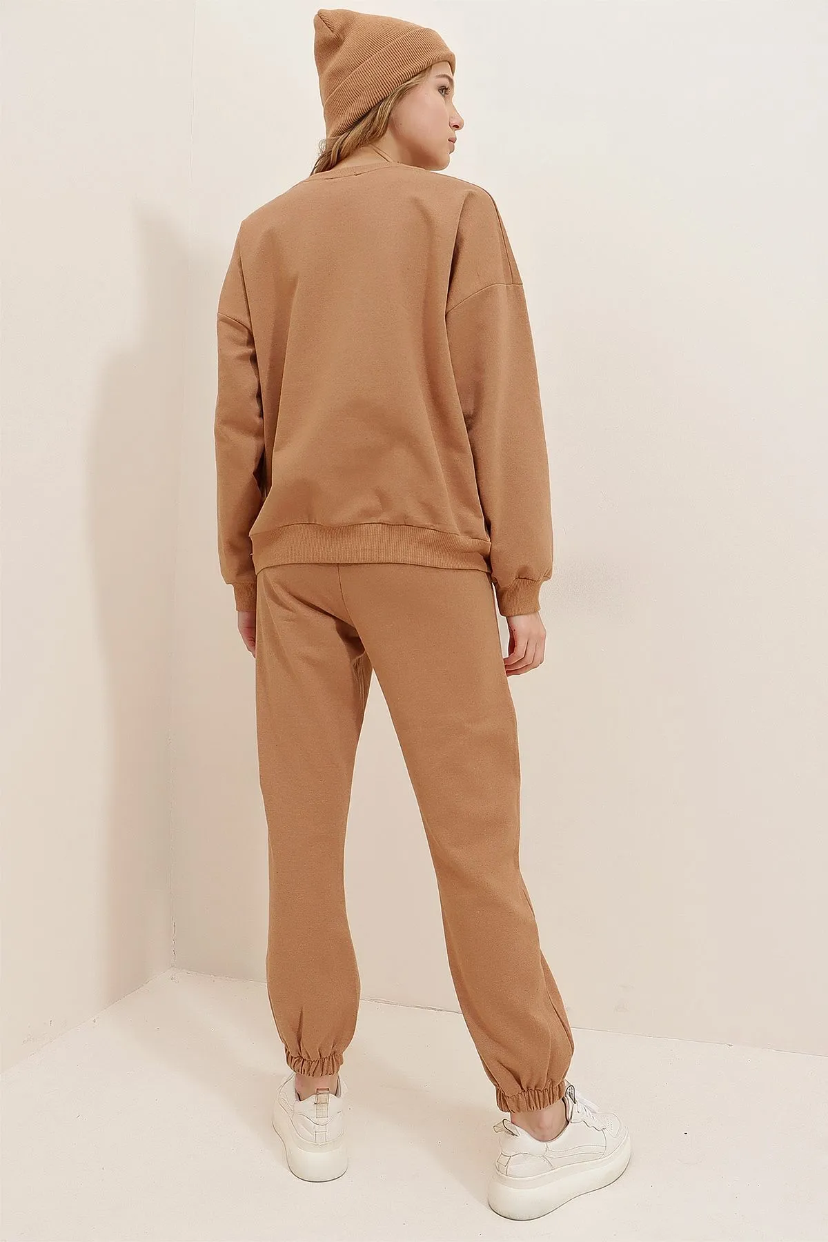 Trend Alaçatı Stili  Trainingsanzug - Beige - Regular Fit