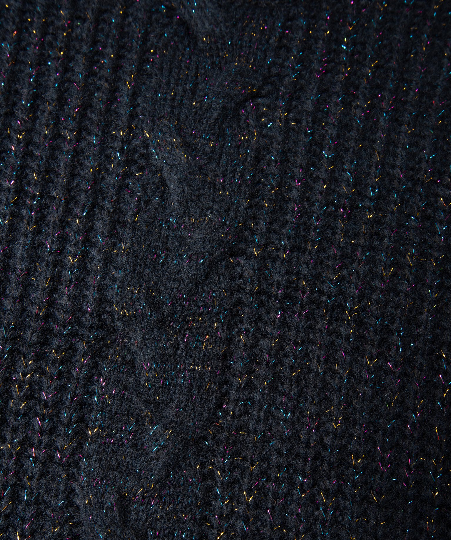 Pull fille col montant avec torsade sur l’avant noir | GEMO