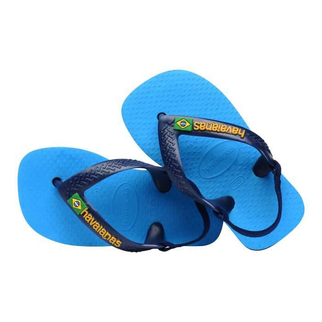 Tong Enfant à élastique Havaianas Baby Brasil Logo blanc