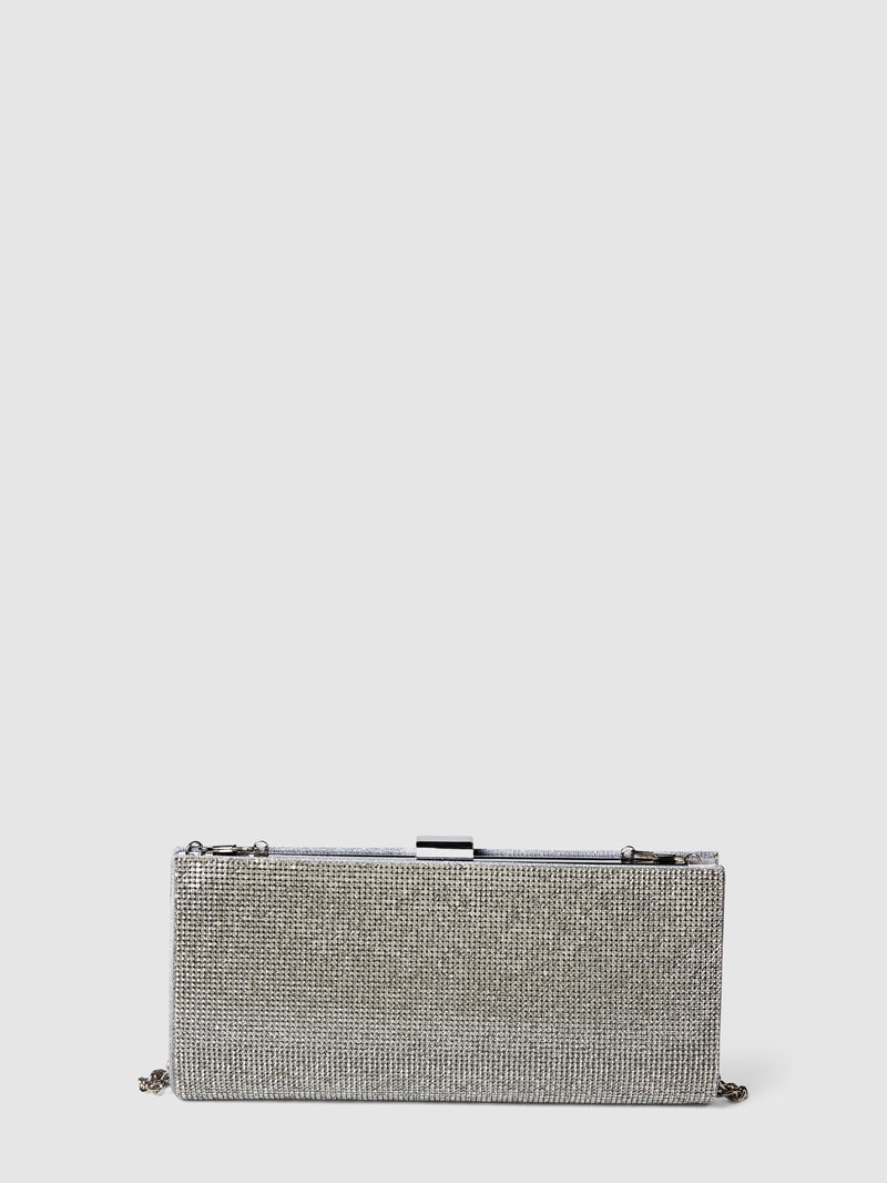 Handtasche mit Ziersteinbesatz in silber