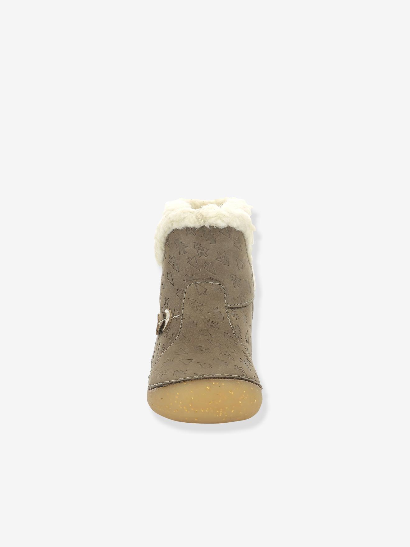 Bottillons fourrés bébé fille So Windy KICKERS® 1ers pas beige