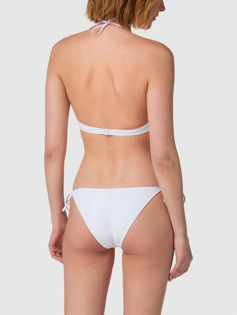 Bikini-Oberteil mit Label-Patch Modell 'PADDED BANDEAU' in weiß