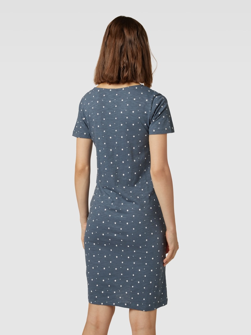 Knielanges Umstands-Kleid mit Motiv-Print Modell 'mira lea star' in bleu