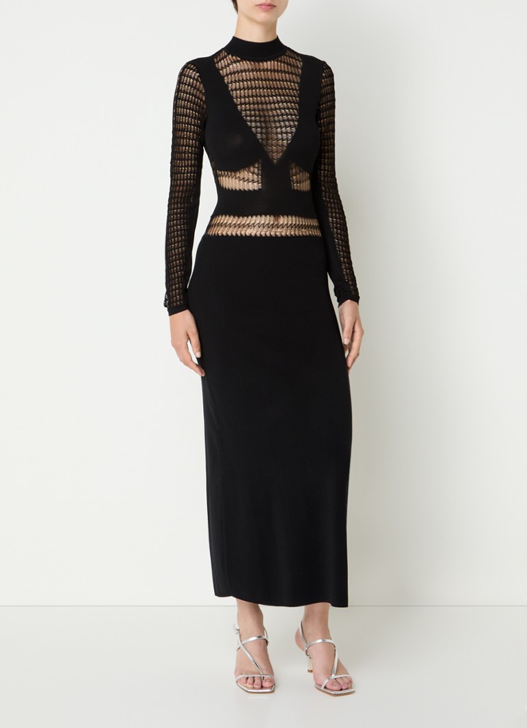 IRO Beryl maxi dress with openwork design and stand-up collar