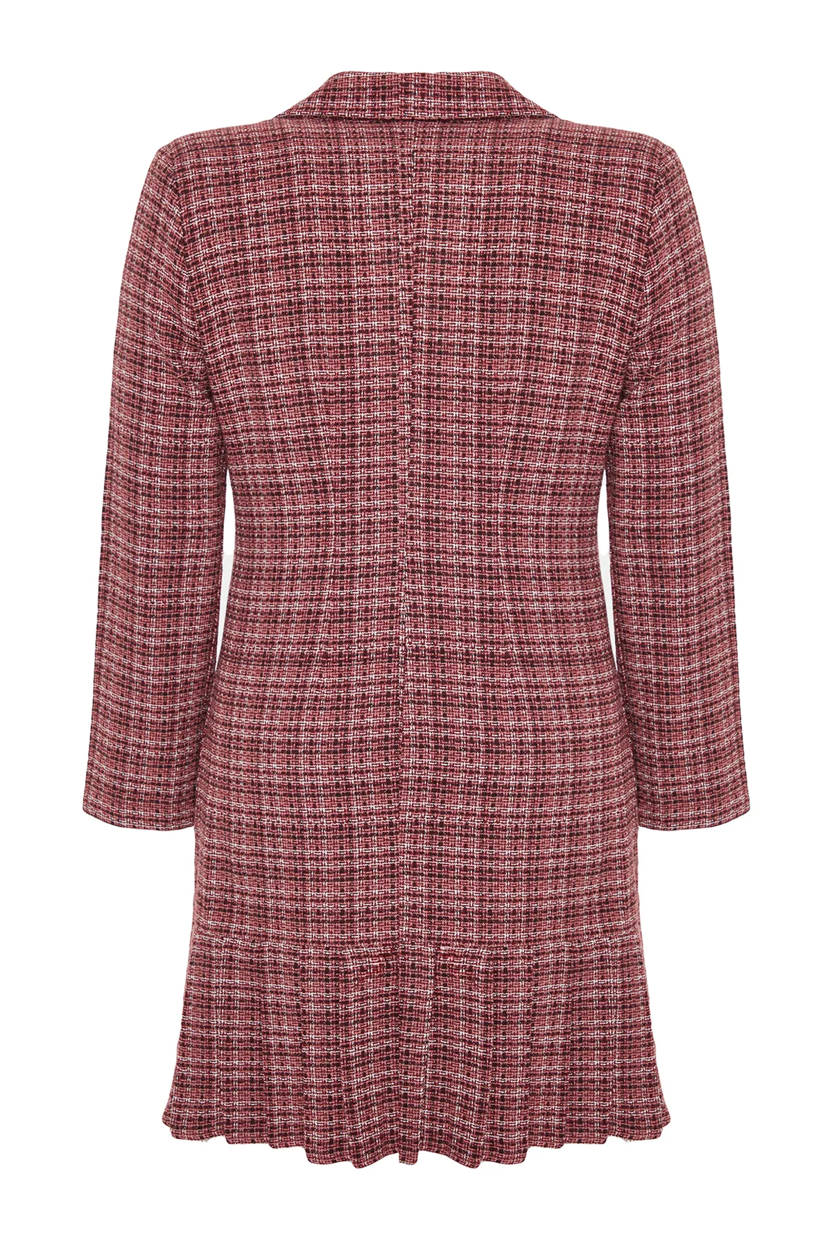 Trendyol Curve  Gewebtes Kleid mit mehrfarbigem Karomuster und schmalem Saum