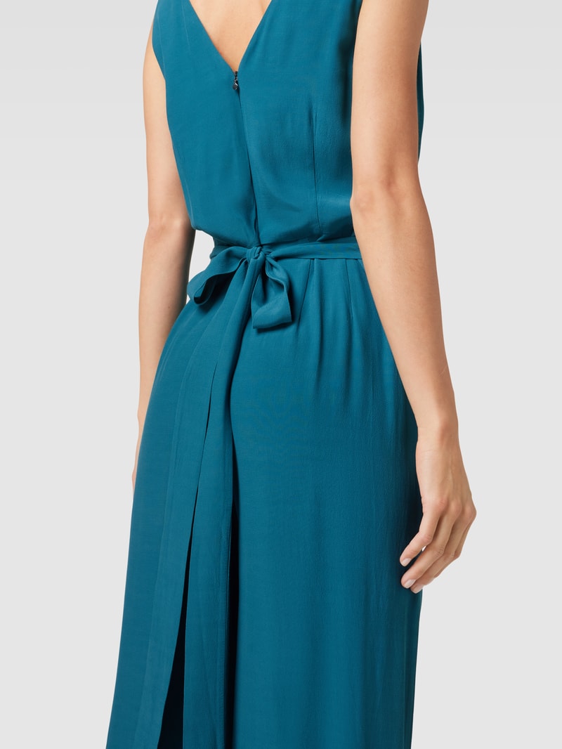 Jumpsuit aus Viskose mit Allover-Muster in petrol