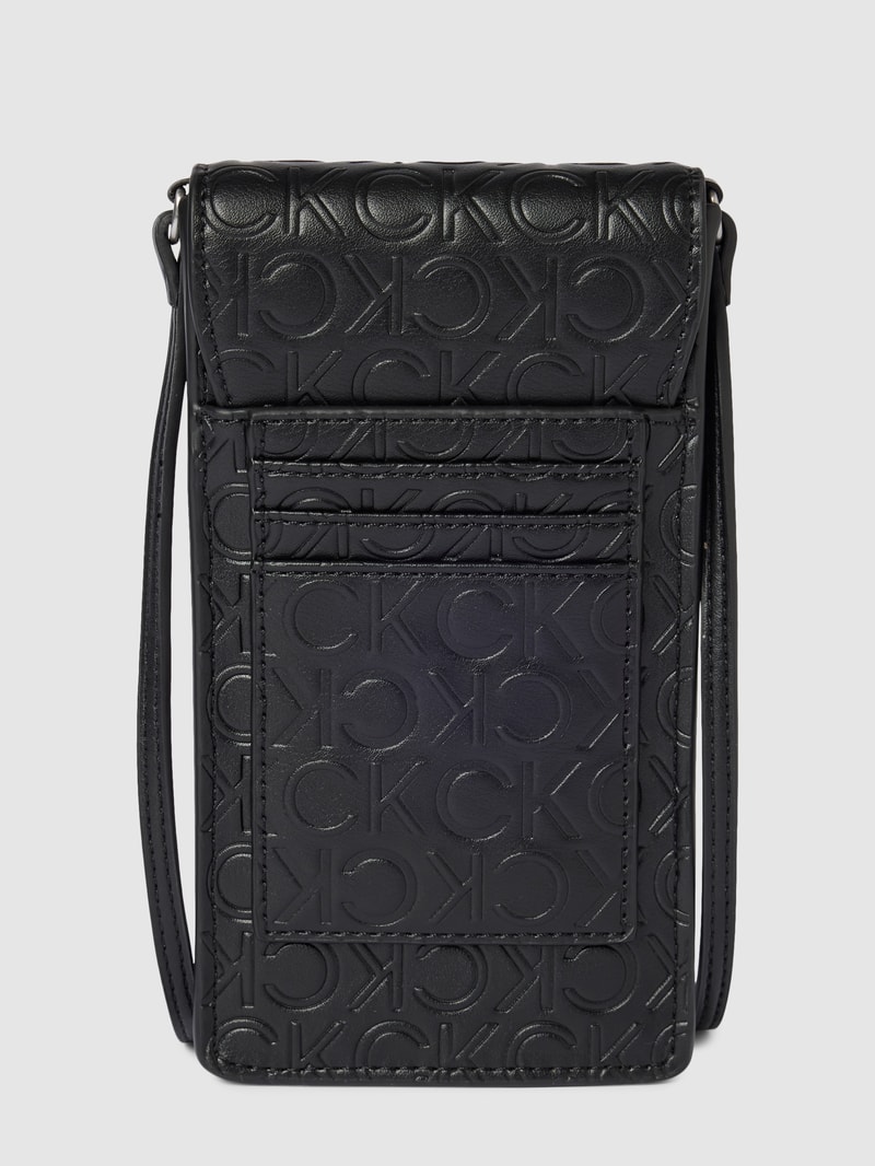 Handytasche mit Logo-Muster in schwarz