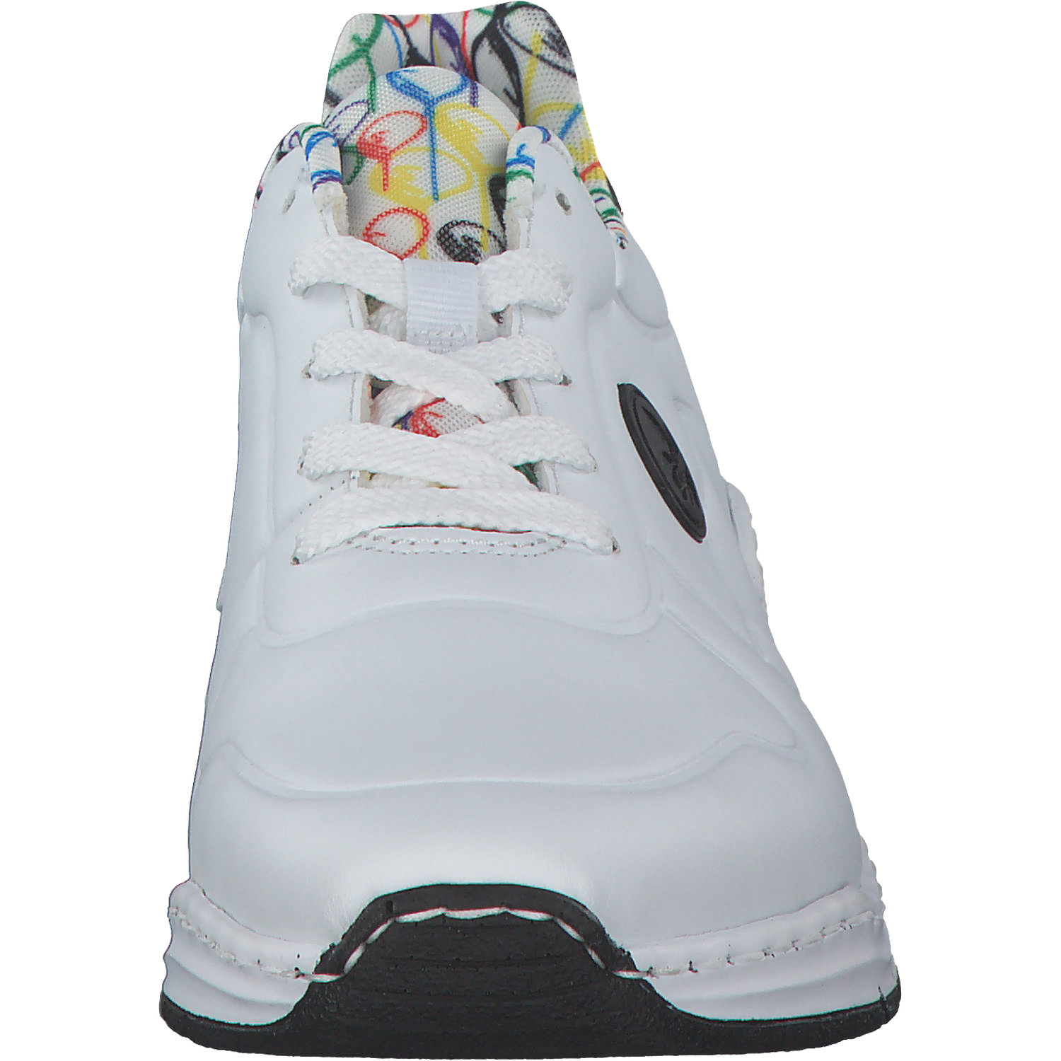 Rieker M4903, Sneakers Low, Damen, weiss/schwarz/weiss-multi