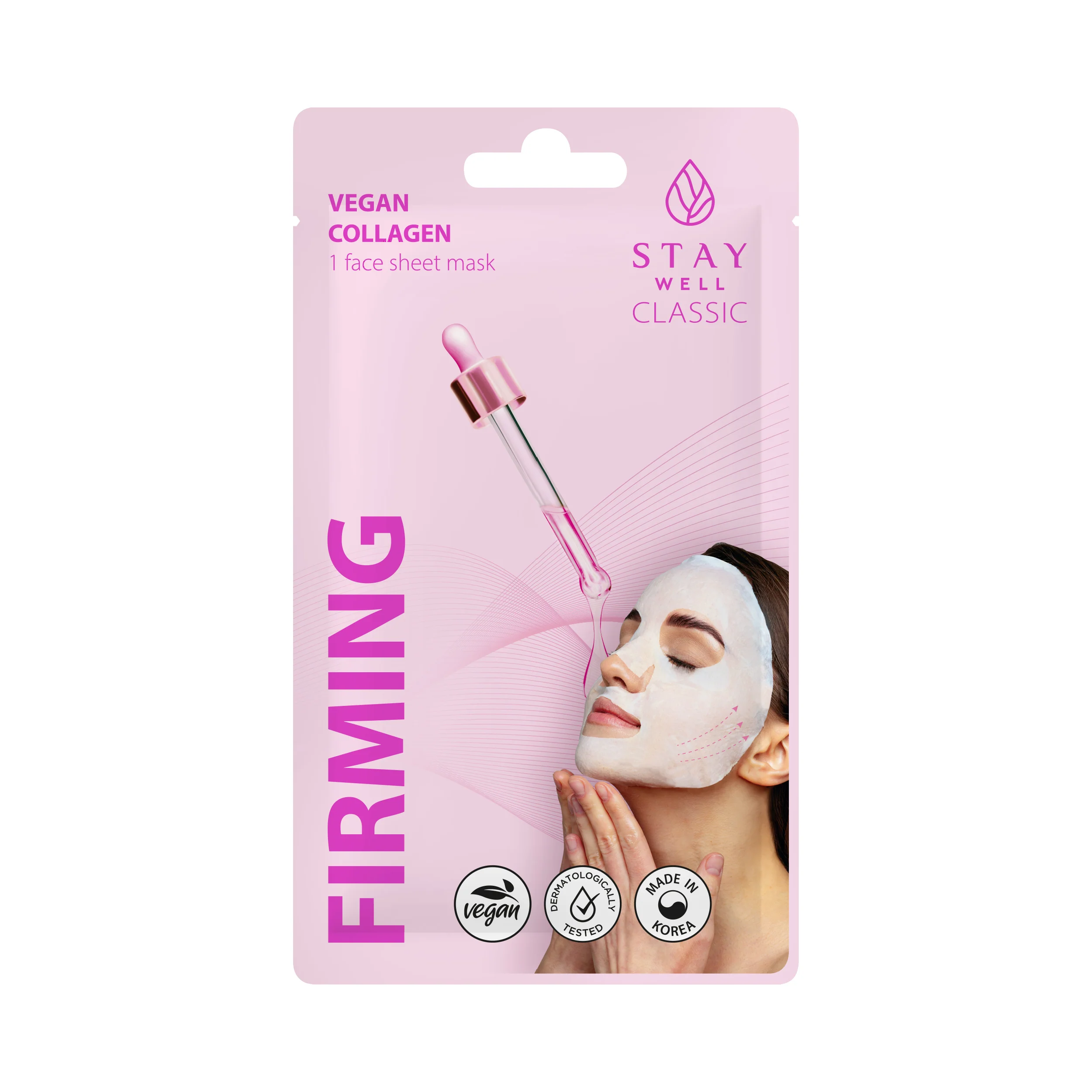 Mascarilla facial clásica de tela - Reafirmante con colágeno - Mascarilla facial antiedad