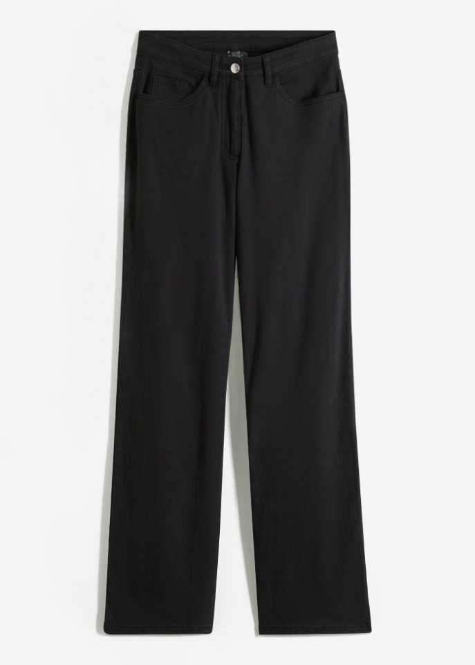 Stretch-Hose, high waist, weites Bein