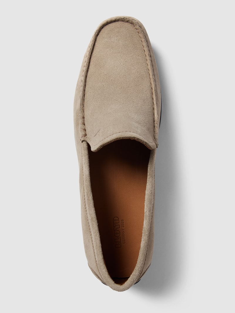 Mokassins mit Ziernähten Modell 'EMILIO' in beige