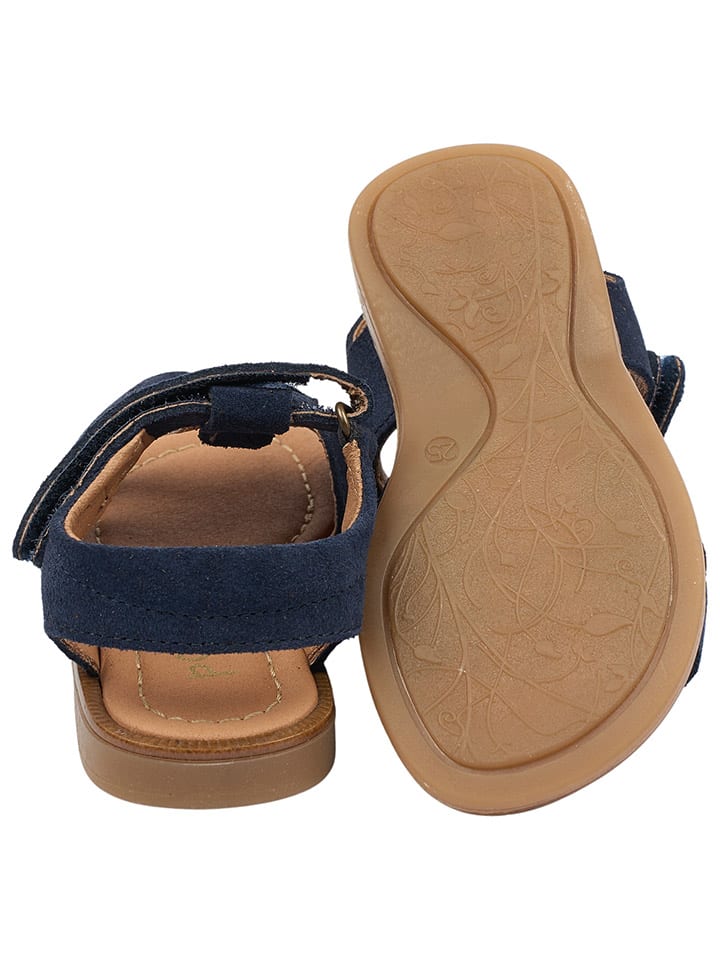 POM POM Leder-Sandalen in Dunkelblau günstig kaufen