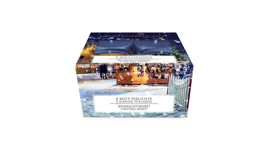 pajoma Teelichter Weihnachtsmarkt 8er Set Blau