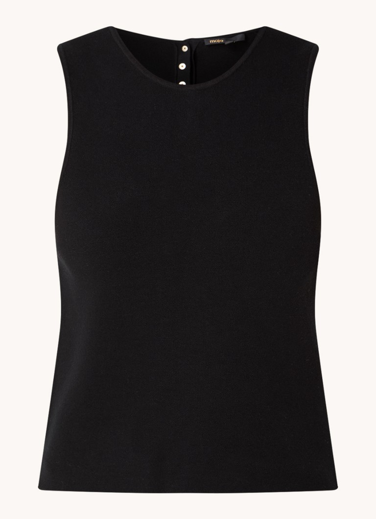 Canotta Maje in maglia fine con bottoni decorativi.