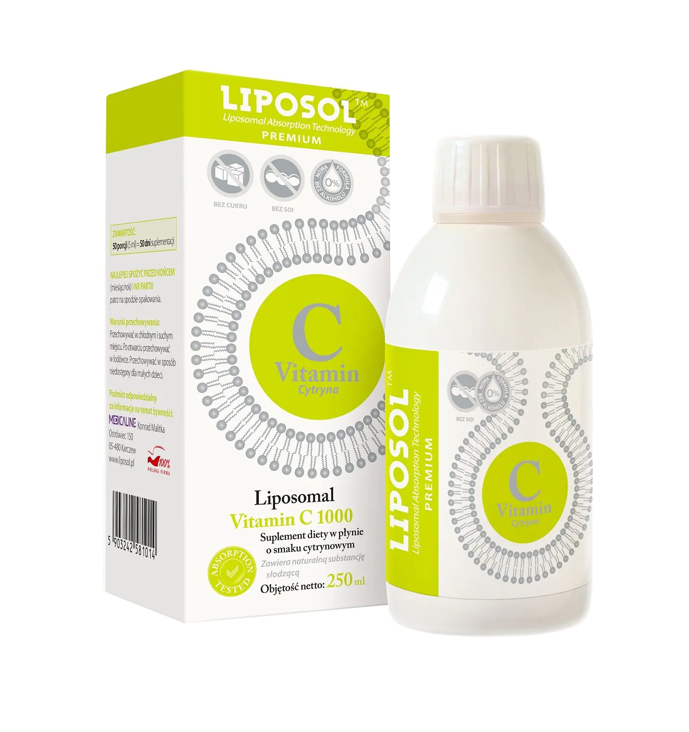 Λιποσωμική Βιταμίνη C Liposol, Γεύση Λεμονιού, Υγρό