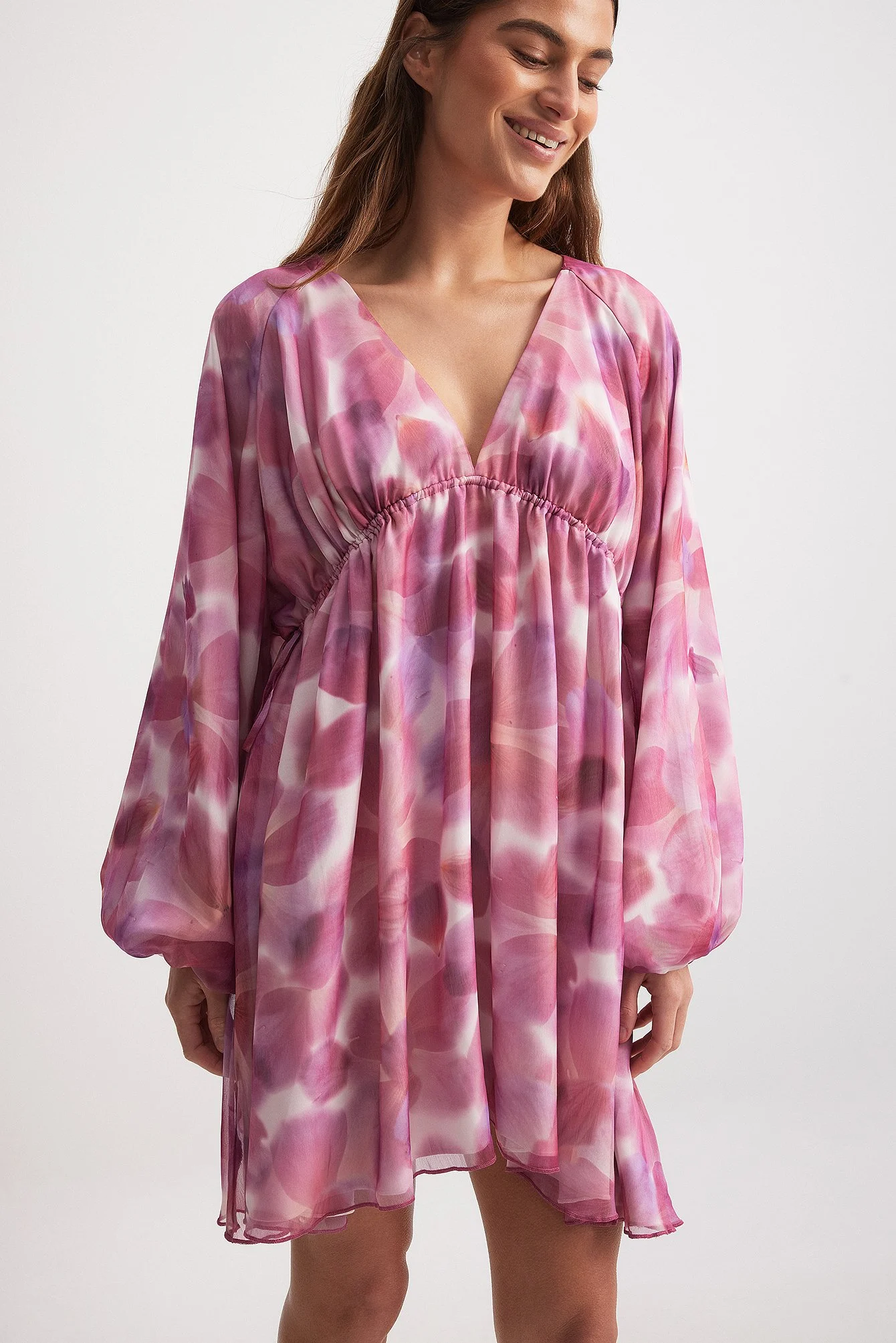 Gathered Body Detail Mini Dress