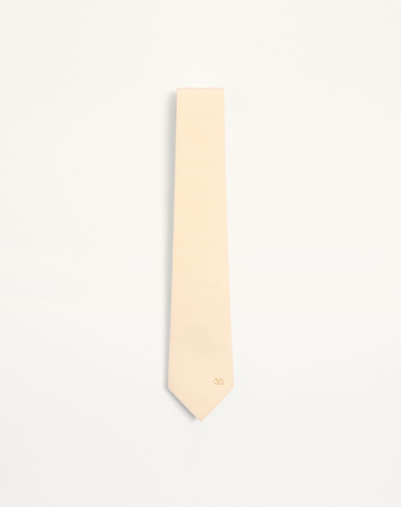 Valentie silkeslips med V-logo-detalje