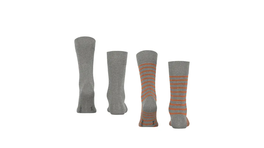ESPRIT Herren Socken Fine Stripe 2er Pack grau
