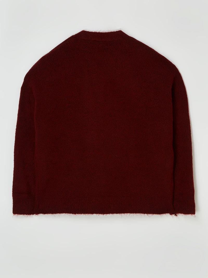Cardigan mit Woll-Anteil in dunkelrot