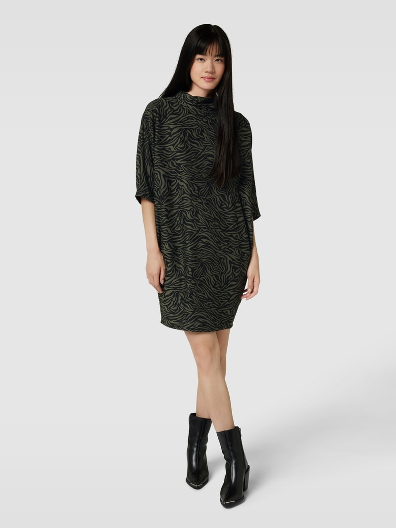 Minikleid mit Rollkragen in khaki