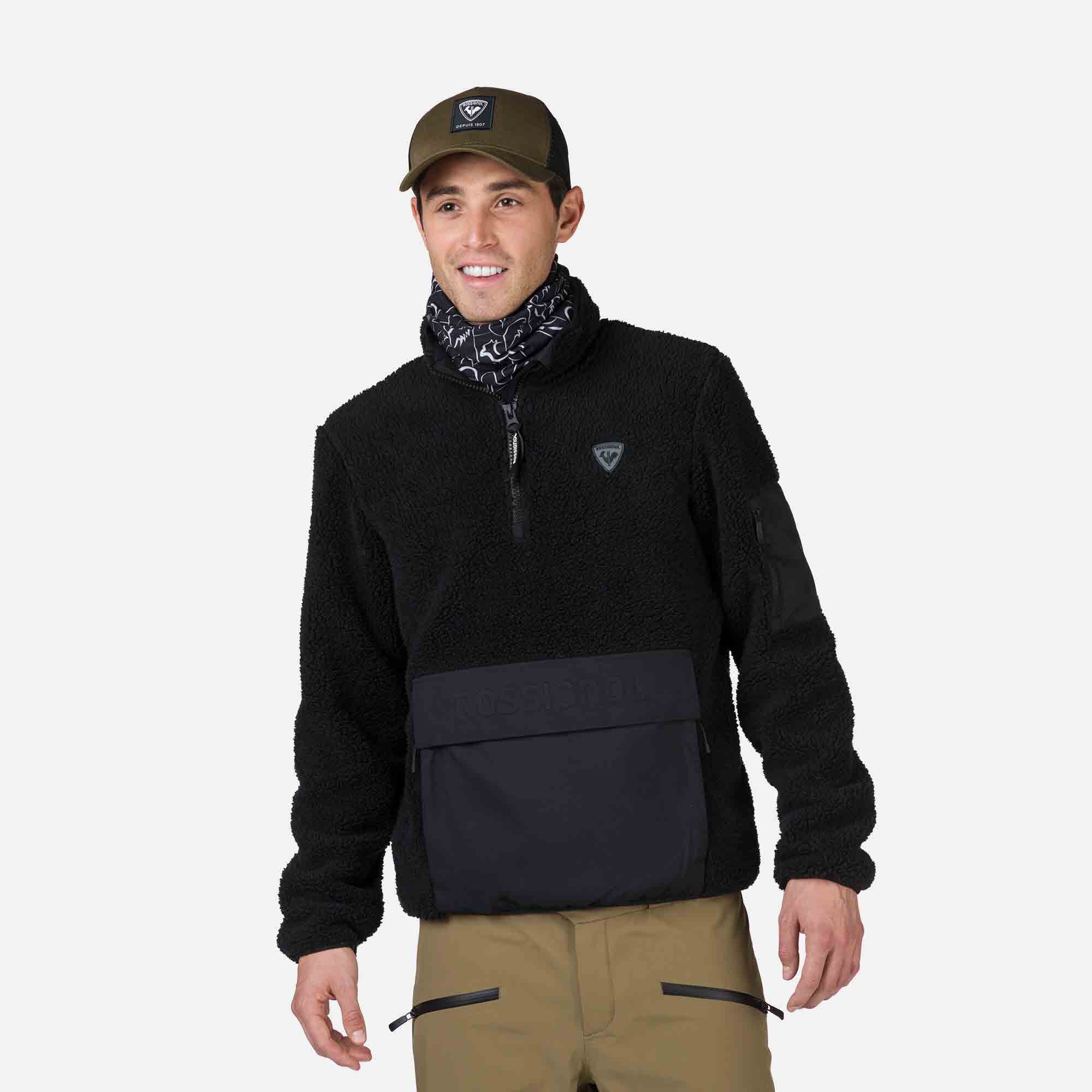 Sweat anorak en polaire homme