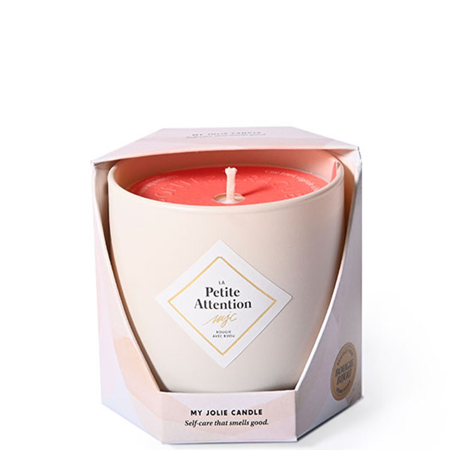 My Jolie Candle La Petite Attention Bougie bijou 200g - Collier dorée epoxy corail