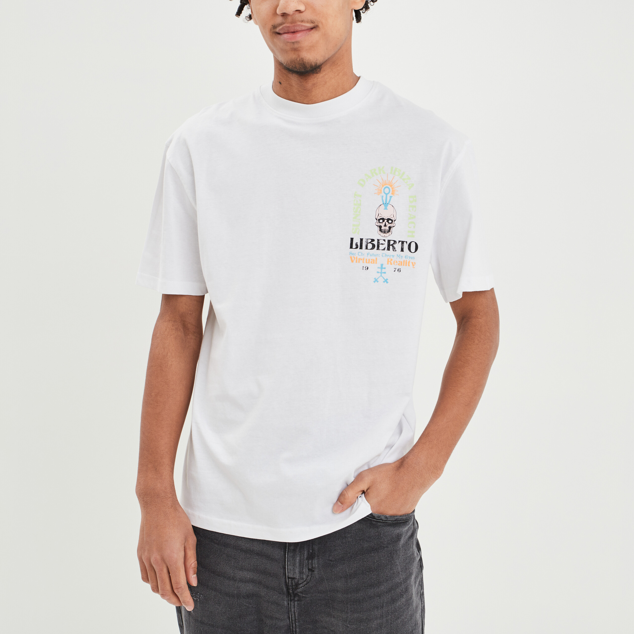T-shirt manches courtes Liberto blanc homme | La Halle