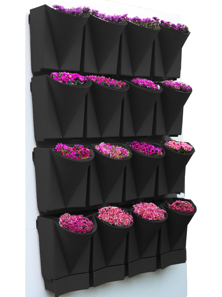 VCM  16x Wandgarten Hängegarten Blumentopf Blumenkasten in Schwarz günstig kaufen onesize