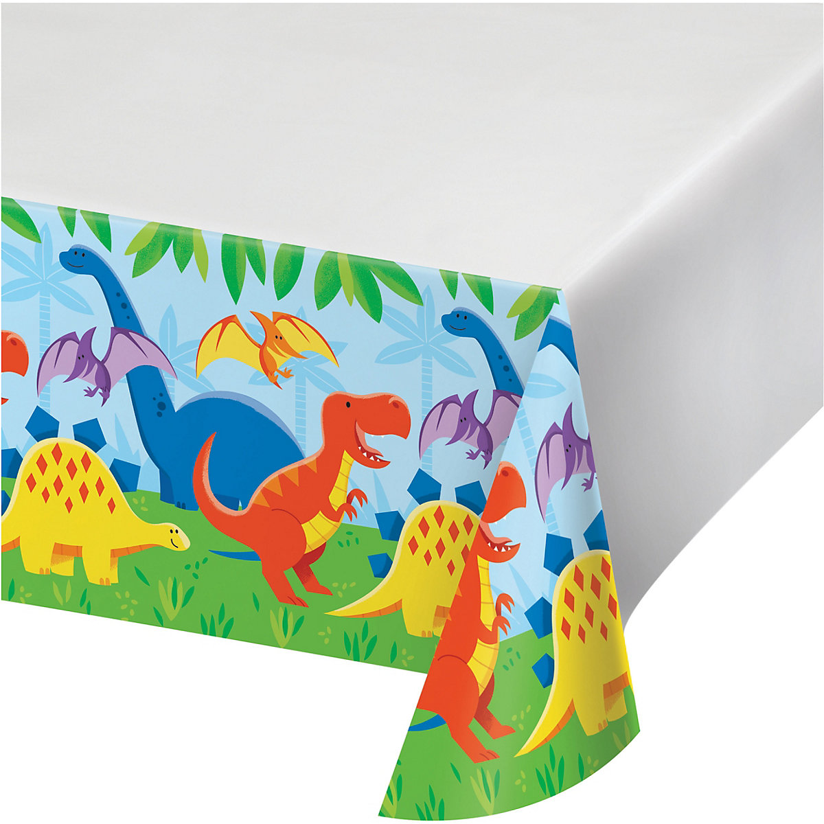 Party-Tischdecke Dinofreunde, Kunststoff, 121 x 223 cm