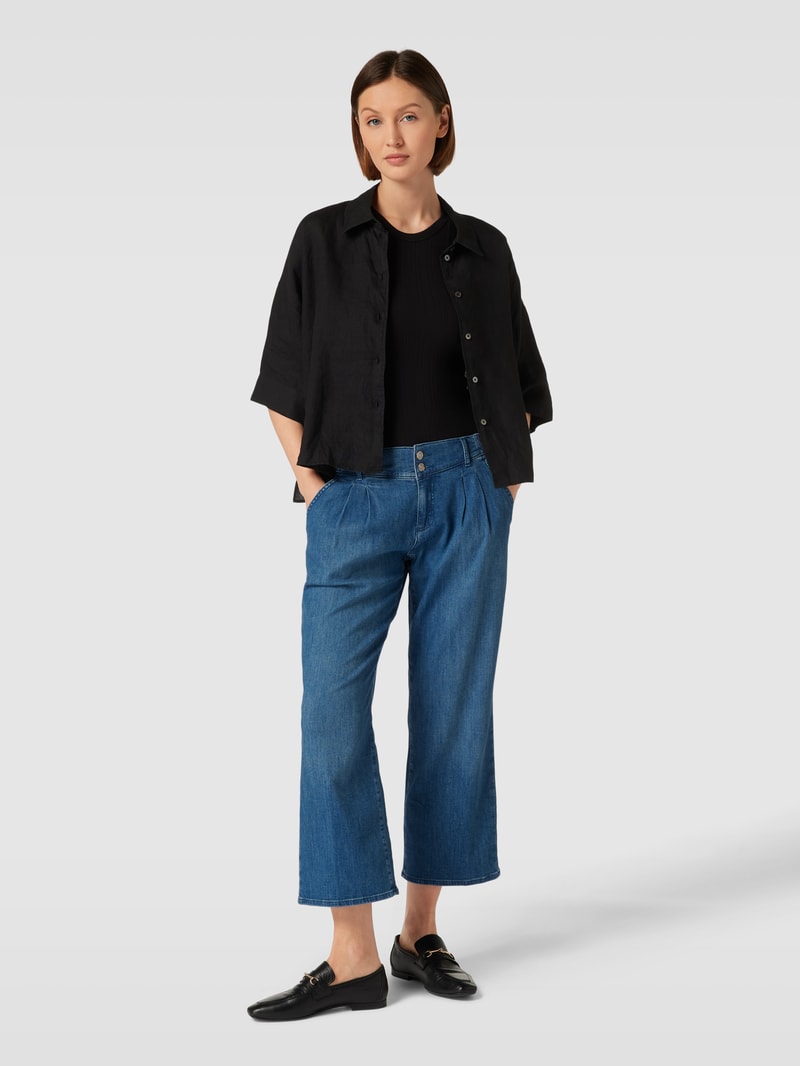 Jeans mit Label-Details Modell 'MAINE' in dunkelblau