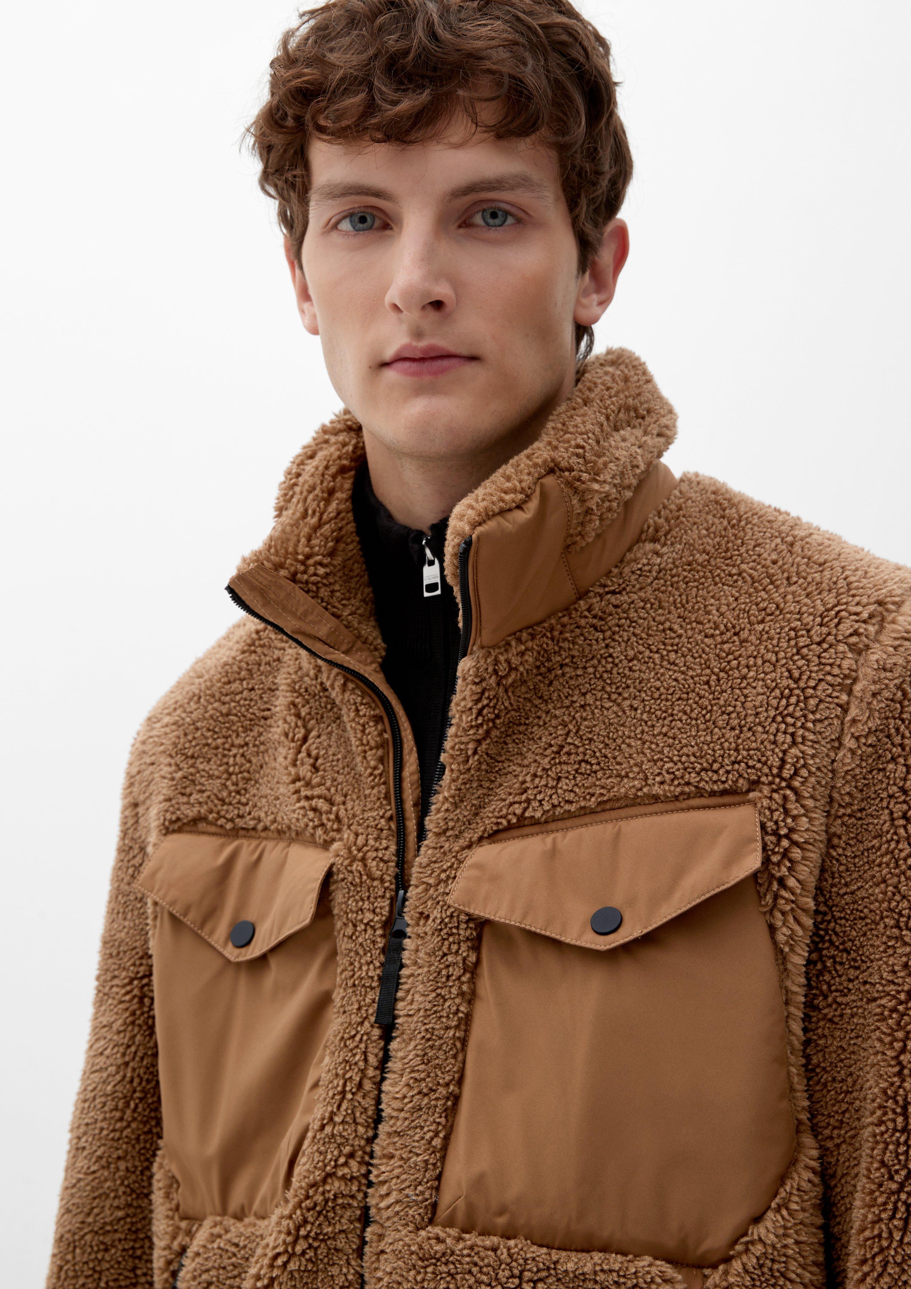 Teddy-Jacke mit Brusttaschen  2115333-8592