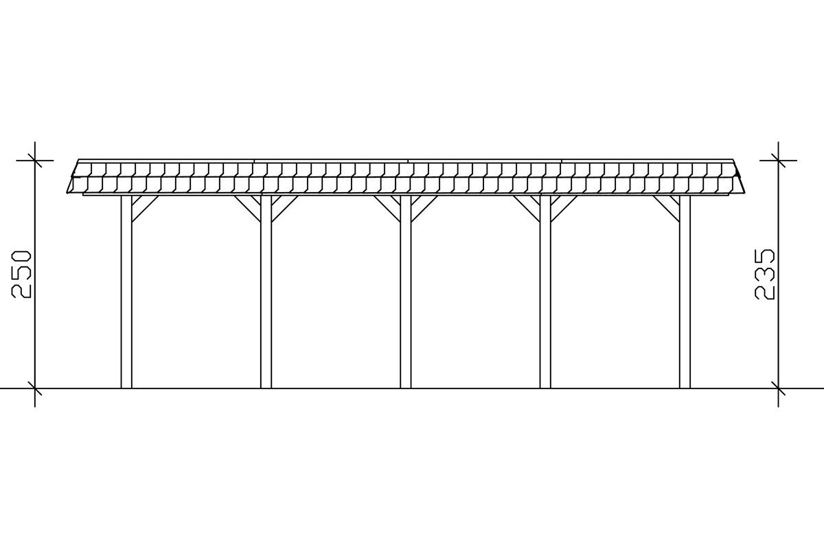 Skanholz Doppelcarport Spreewald, BxT: 585x741 cm, 215 cm Einfahrtshöhe