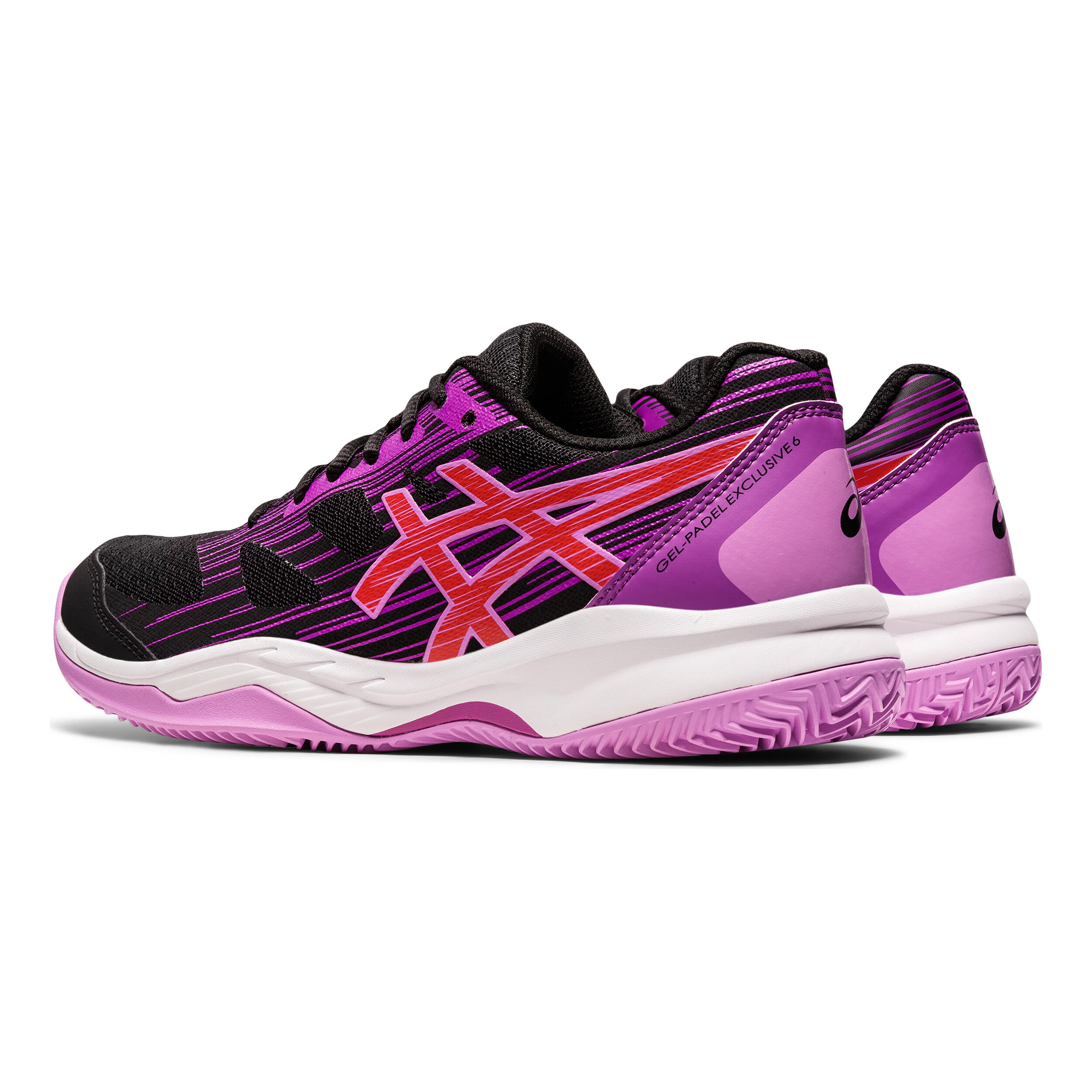 Gel-Padel Exclusive 6 Padelschuh Damen - Schwarz, Flieder